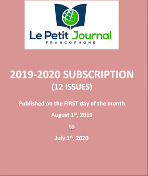 Preview of BUNDLE: Monthly news summaries for French students; 2019-2020 school year