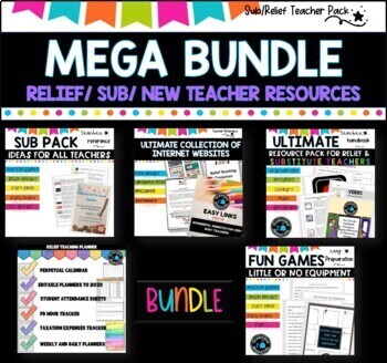 Preview of SUBSTITUTE/RELIEF TEACHER RESOURCE BUNDLE -Reference to create lesson plans
