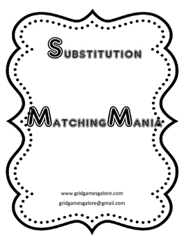 Preview of SUBSTITUTION MatchingMania