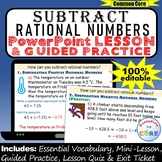 SUBTRACT RATIONAL NUMBERS PowerPoint Lesson AND Guided Pra