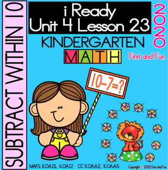 Preview of SUBTRACT WITHIN 10 iREADY KINDERGARTEN MATH UNIT 4 LESSON 23 WORKSHEET POSTE