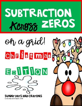 Preview of SUBTRACTION ACROSS ZEROS CHRISTMAS THEME