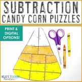 SUBTRACTION Candy Corn Math: Autumn Fall Craft Activity Ga