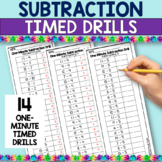 SUBTRACTION Drills Worksheets Timed Fact Practice