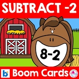 SUBTRACTION FACTS TO 20 MATH BOOM CARDS -2's