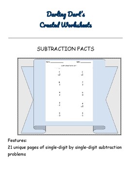 Preview of SUBTRACTION FACTS: Version 5 of 5