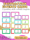 SUBTRACTION FLUENCY CARDS | EDITABLE |