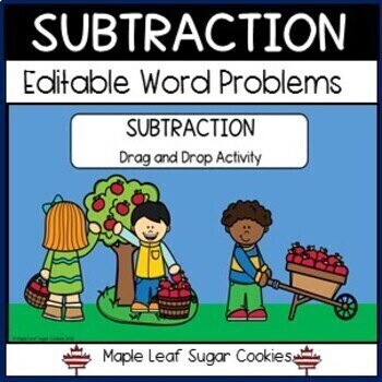 Preview of SUBTRACTION Number Stories (w/ YOUR Students' Names) - Google Slides Math 