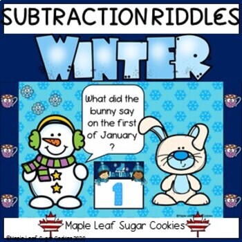 Preview of SUBTRACTION RIDDLES !!! GOOGLE SLIDES! CRACK THE CODE! WINTER ** Numbers **