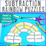 SUBTRACTION Rainbow Math | Spring Bulletin Board Craft Act