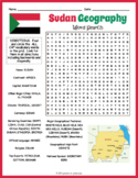 SUDAN GEOGRAPHY Word Search Puzzle Worksheet Activity
