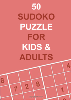 Preview of SUDOKO Puzzle Book for Kids : 50 Puzzles 9x9 SUDOKU With Solutions