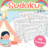 SUDOKU 4x4 For Kids | 40 Puzzles 10 Worksheet