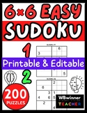 SUDOKU 200 PUZZLES | EASY 6*6 | End of Year Activities | E