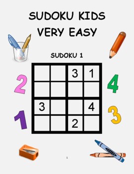 4x4 Sudoku for Kids - Easy Sudoku with Answerrs