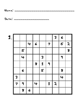 sudoku for kids pt 1 by heather b teachers pay teachers