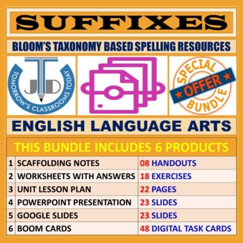 Preview of SUFFIXES: TEACHING AND LEARNING RESOURCES - BUNDLE