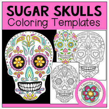 Coloring Set Dia De La Muertos Coloring Set La Catrina Sugar Skull Digital  PDF 