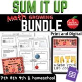 SUM-IT-UP Math Activity GROWING BUNDLE | Print and Digital