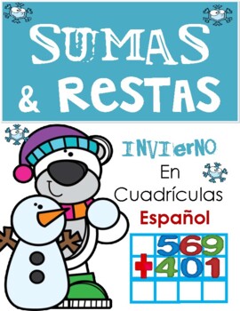 Preview of SUMAS Y RESTAS APRENDIENDO EN CASA ADDITION AND SUBTRACTION ON A GRID SPANISH