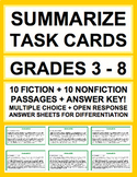 SUMMARIZE TASK CARDS: 20 ACTIVITIES: GRADES 3 - 6