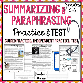 paraphrasing and summarizing worksheets 6th grade