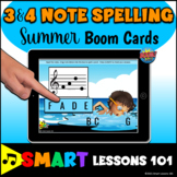 SUMMER 3+4 NOTE SPELLING BOOM CARDS™ Music Note Game Music