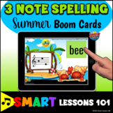 SUMMER 3 NOTE SPELLING BOOM CARDS™ Music Note Game Music A
