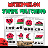 2D Watermelon Shapes Matching Clip Cards, Summer Math Kind