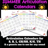 SUMMER SPEECH ARTICULATION Calendars - Sound Specific (& i