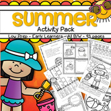 SUMMER Activities Printables Pack Low Prep Letters Numbers Fine Motor 93 pages