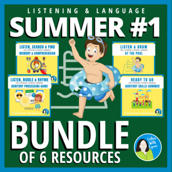 Preview of SUMMER BUNDLE of 6 Resources for Listening and Language DHH Hearing Loss