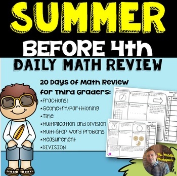 Preview of 3rd Grade to 4th Grade Summer Math Review Packet | Daily Math Spiral