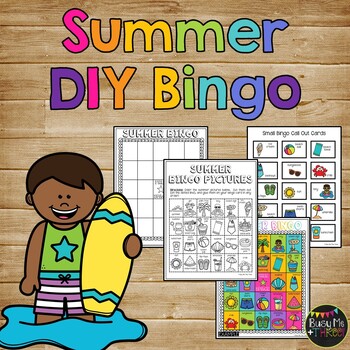 Preview of SUMMER Bingo Activity DIY DO IT YOURSELF End of the Year Cut and Paste
