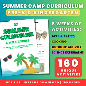 Preview of SUMMER CAMP CURRICULUM | Activities For Preschool & Kindergarten | 8 Weeks
