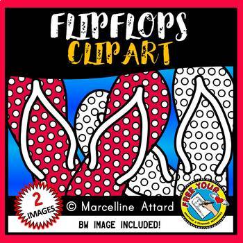 Preview of SUMMER CLIPART FREEBIE (POLKA DOTS FLIP FLOPS FOR BEACH THEME ACTIVITIES)