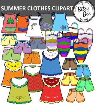 Preview of SUMMER CLOTHES CLIP ART