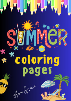 Preview of SUMMER COLORING PAGES Easy and Bold for kids