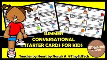 Preview of SUMMER CONVERSATIONAL STARTER CARDS FOR KIDS