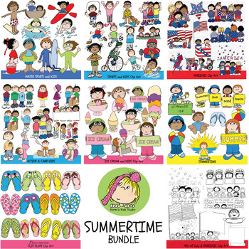 Preview of SUMMER Clipart Mega Bundle (Karen's Kids Clip Art)