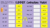 SUMMER Contractions Matching Activity - Google Slides