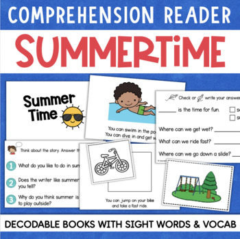 Preview of SUMMER Decodable Readers Comprehension Vocabulary Sight Word Book