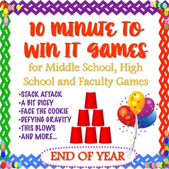 Preview of SUMMER/END OF YEAR PARTY with MINUTE TO WIN IT GAMES for STUDENTS & FACULTIES