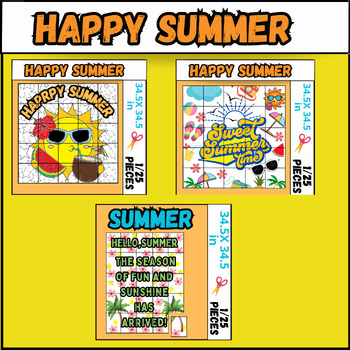 Preview of SUMMER| END OF YEAR SCHOOL|COLLABORATIVE POSETR|COLORING PAGES