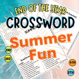 SUMMER FUN End-of-Year Crossword Puzzle Activitie 2nd, 3rd