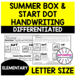 SUMMER Handwriting practice letter size letter box occupat