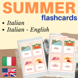 SUMMER ITALIAN FLASH CARDS | Summer Season Italian flashca