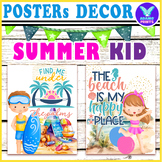 SUMMER KID Quotes Fun Seasonal Poster Classroom Decor Bull