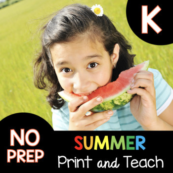 Preview of SUMMER REVIEW Kindergarten - Independent Work Packet Math Reading Summer School