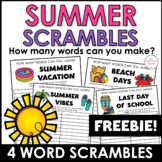 SUMMER & LAST DAY OF SCHOOL Word Scramble Freebie! How man